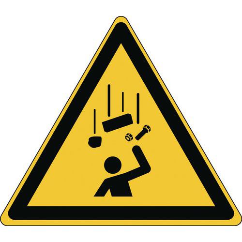 Brady - Panneau Danger Chute d'objets - Polypropylène Rigide 87x100 mm - Norme ISO 7010