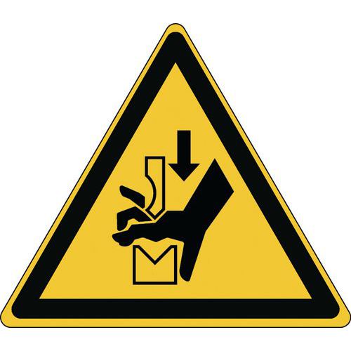 Brady - Panneau Danger Écrasement Main Outil Presse - Polypropylène Rigide Triangle 100mm - Norme ISO 7010
