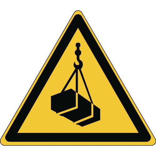 Brady - Panneau Danger Charges Suspendues - Polypropylène Rigide 273x315 mm - Norme ISO 7010