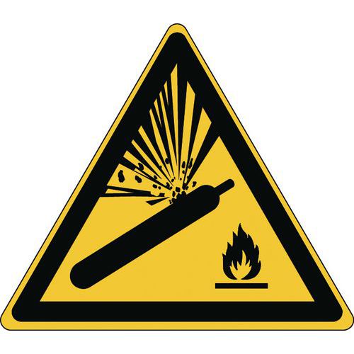 Brady - Panneau Danger Bouteille Pressurisée - Polypropylène Rigide 173x200mm - Norme ISO 7010