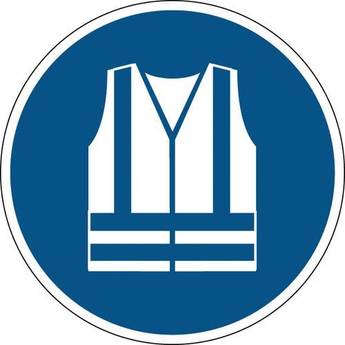 Panneau Gilet Sécurité Haute Visibilité Obligatoire 100 Mm