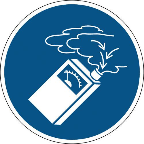 Brady - Panneau Obligation Utiliser Détecteur Gaz - Rond 200mm Polypropylène Rigide ISO 7010