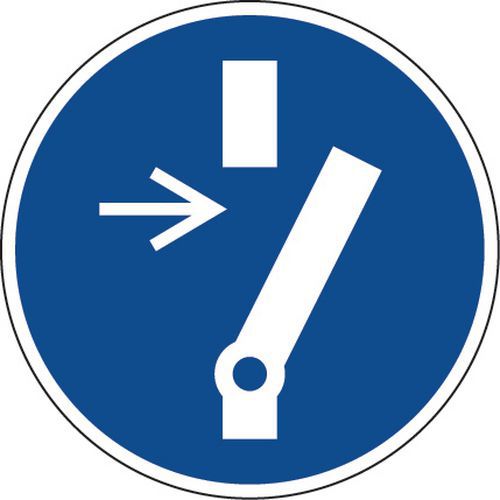 Panneau obligation - Débrancher avant entretien ou réparation - Aluminium Panneau obligation - Débrancher avant entretien ou réparation - Aluminium