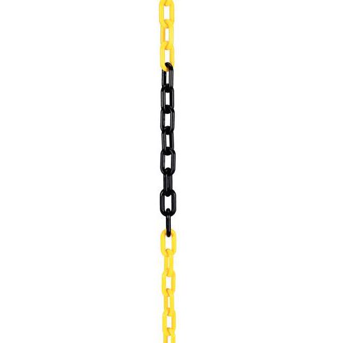 Rouleau 25m Chaine Polyamide Jaune/noir 7504 D=6mm