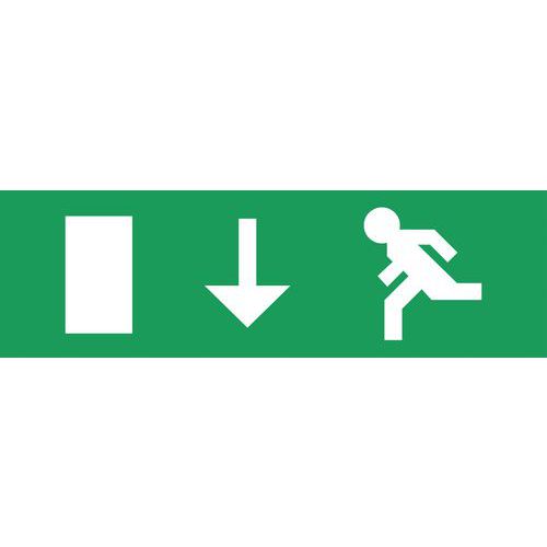 Étiquette Flèche Bas Pour Bloc D'évacuati On
