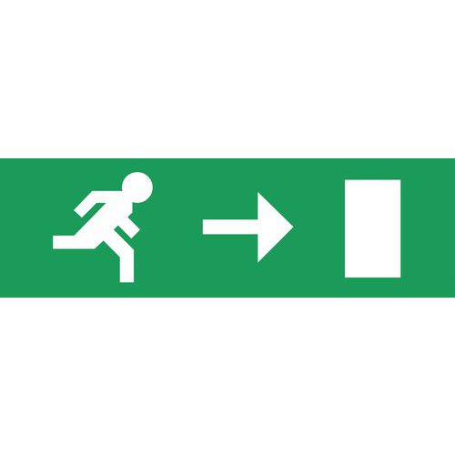 Étiquette Flèche Droite Pour Bloc D'évacuati On