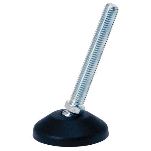 Pied réglable M12 Acier/Polyamide - 90mm Hauteur, 50mm Base, 1000kg Charge Max - Robuste et Durable