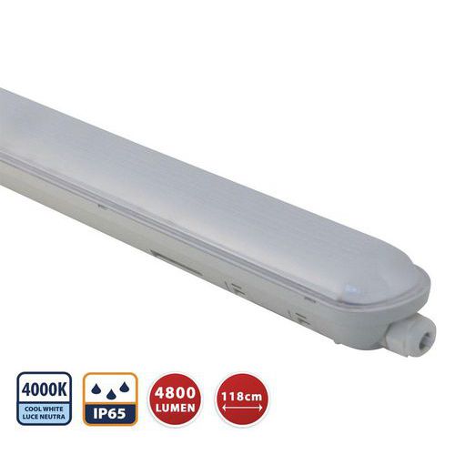 Velamp - Barre lumineuse LED Plafonnier Extérieur 120cm 5200lm IP65 40W Blanc Neutre