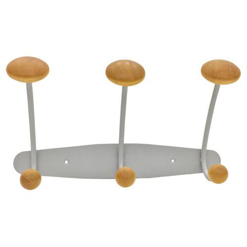 Portemanteau Métal Et Bois L31 Cm Gris