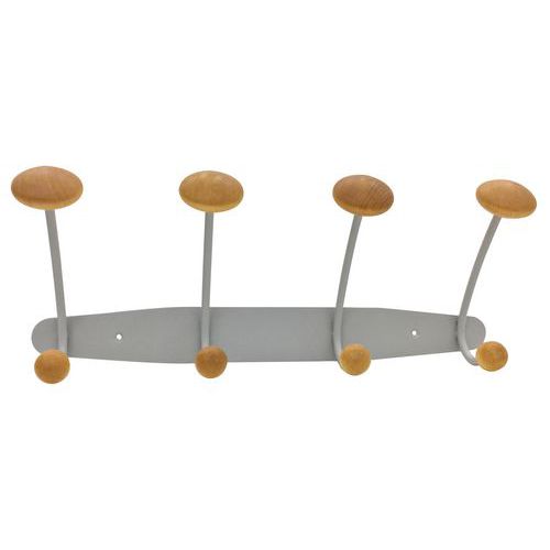 Portemanteau Métal Et Bois L41 Cm Gris