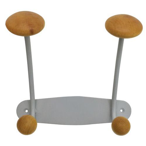 Portemanteau Métal Et Bois L21 Cm Gris