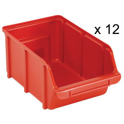 Bac à bec emboitable de 3 Litres en plastique rouge 235x152x125 mm (par 60