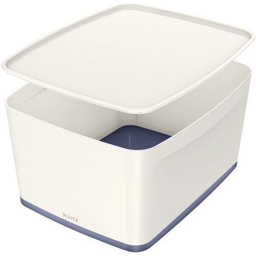 Boites Mybox Medium Avec Couvercle Blanc / Gris
