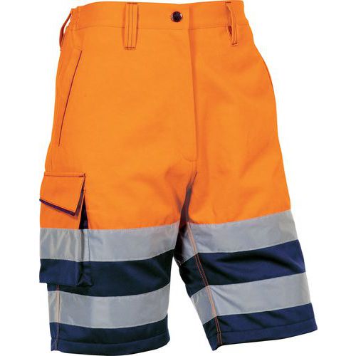 Bermuda De Travail Haute Visu. Marine/orange Fluo M Phbe2