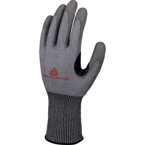 Delta Plus - Gants Tricot Softnocut Gris Taille 7 - Protection Coupure C - Paume Enduite Polyuréthane