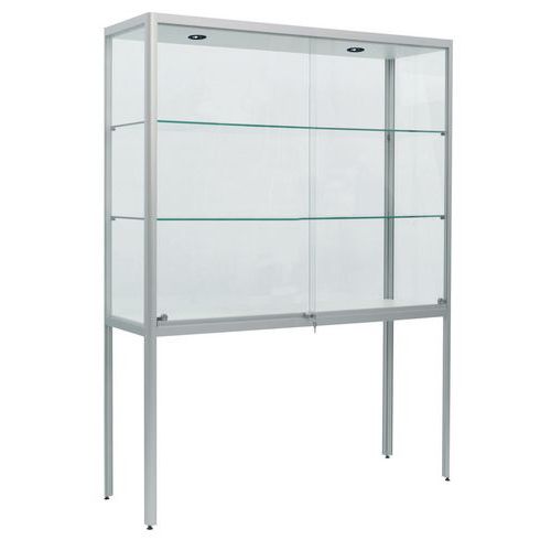 Vitrine D'exposition 2 Lampes Modèle Factory 400 - Argent