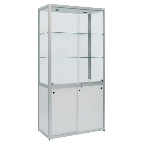 Vitrine D'exposition 2 Lampes Modèle Factory 500 - Argent