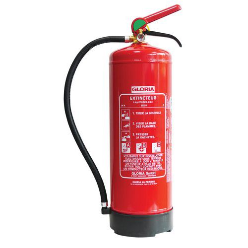 Chubb - Extincteur Poudre ABC 6kg Ligne Gloria - Norme EN3 - Pour Commerces et Maisons