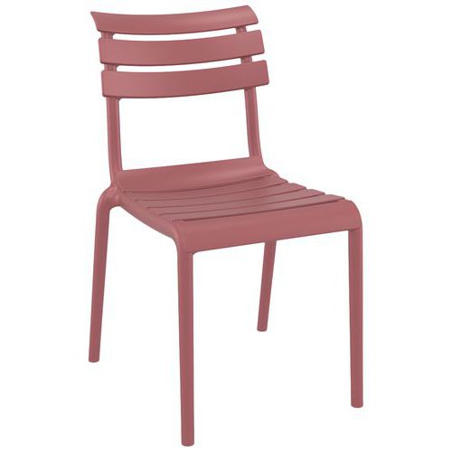 Stamp - Chaise Helen Polypropylène Rouge - Empilable - Usage Collectivité - 4 Pieds - 47cm Assise
