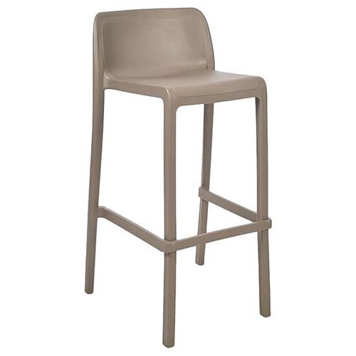 Stamp - Chaise haute Attic Polypropylène Taupe - Usage Collectivité - Empilable - 4.8 kg