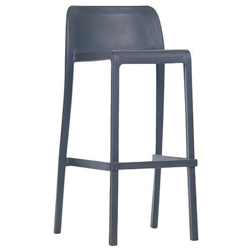 Stamp - Chaise haute Attic Polypropylène Anthracite - Usage Collectivité - Empilable - 4.8 kg
