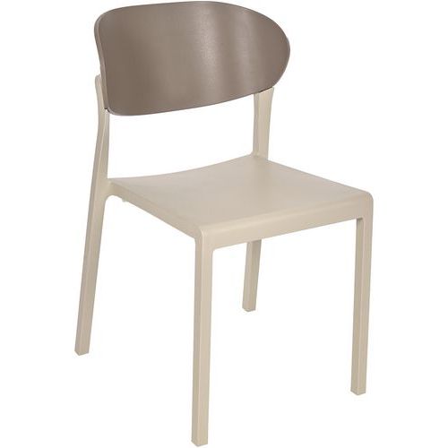 Chaise Bake Polypropylène Struc Et Ass Sable - Dossier Taupe