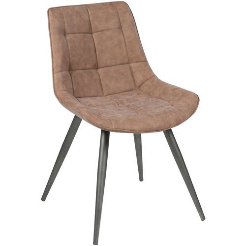 Stamp - Chaise Love Rose PVC Capitonnée - Structure Métal Anthracite - Usage Collectivité - Confort & Design