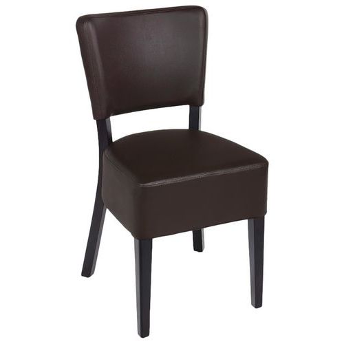 Chaise Vivaldi Struc Hêtre Massif Ass/dos Tissu Pvc Chocolat