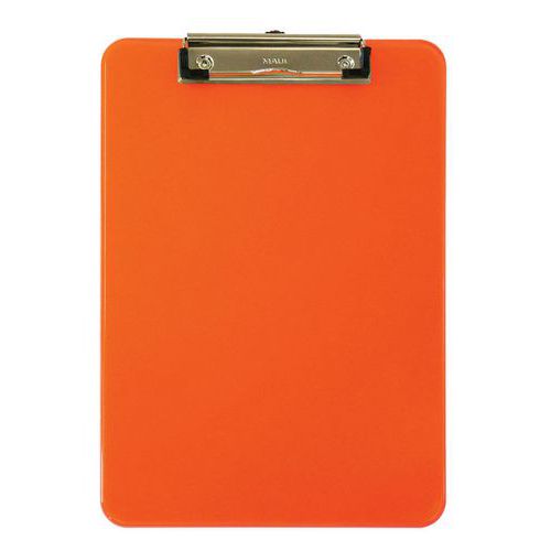 Porte-bloc A4 Maulneon Orange Plastique Avec Pince Arceau
