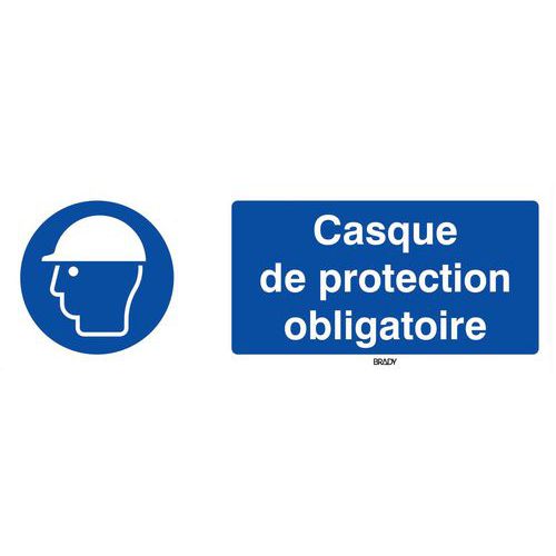 Panneau obligation - Casque de sécurité obligatoire - Rigide Panneau obligation - Casque de sécurité obligatoire - Rigide