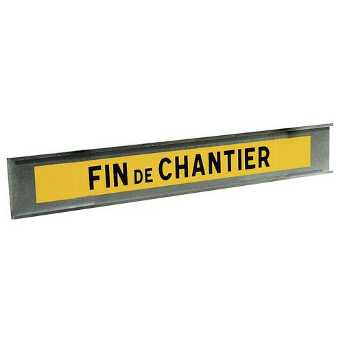 Kelias - Panneau Fin de Chantier Rectangle Acier Galvanisé 1400x200mm Classe T1 - 3 Ans Garantie