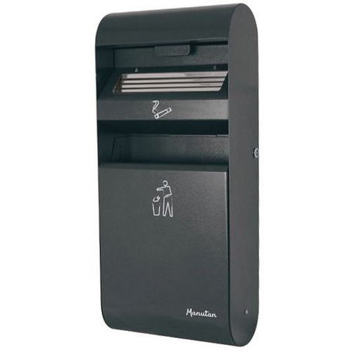 Cendrier/corbeille Mural 3l/14l Gris Anthracite