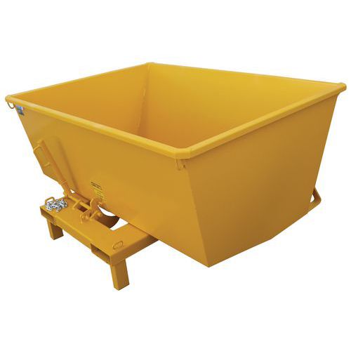 Goubard - Benne basculante 550L sur socle - Acier Jaune - Charge 1000kg - Robuste et Pratique