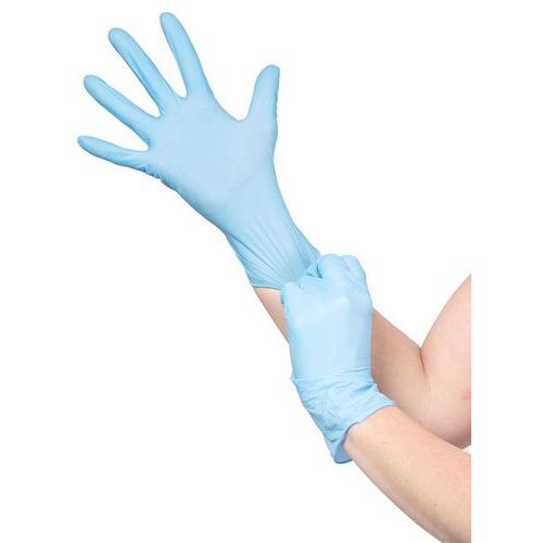 Medicom - Gants nitrile SafeTouch Heavy non poudré L240 mm bleu - Taille L - 50 paires - Usage unique - EPI