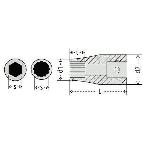 S : Capacitéd1 : Tête Ød2 : Base Øt : Profondeur utileL : Longueur S : Capacitéd1 : Tête Ød2 : Base Øt : Profondeur utileL : Longueur