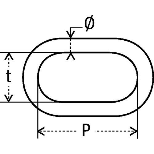 P = Longueur utile maillonT = Largeur intérieure maillonØ = Ø chaîne P = Longueur utile maillonT = Largeur intérieure maillonØ = Ø chaîne