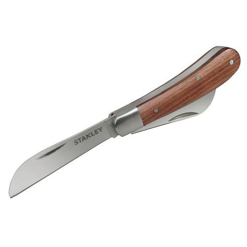 Stanley 1 Couteau D'électricien À 2 Lames - Manche Bois - Stanley