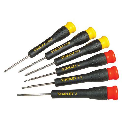 Stanley 1 Jeu De 6 Micro Tournevis Fente Et Ph - Stanley