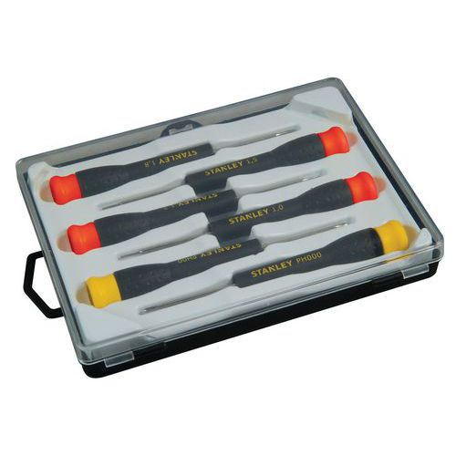 Jeu de 6 Micro tournevis fente et phillips - Stanley Jeu de 6 Micro tournevis fente et phillips - Stanley