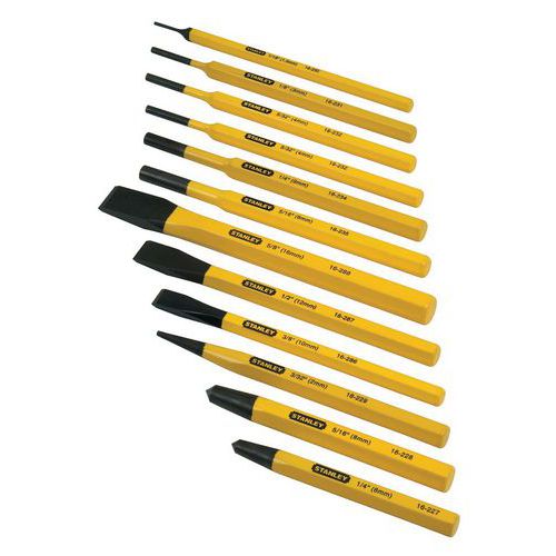 Jeu 12 outils de frappe (chasse-goupilles et burin à froid) Jeu 12 outils de frappe (chasse-goupilles et burin à froid)