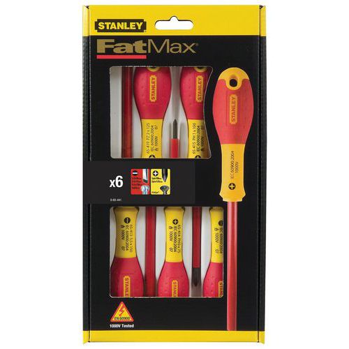 Stanley 1 Jeu De 6 Pièces Tournevis Isolés Et Testeur FatmaxÂ®