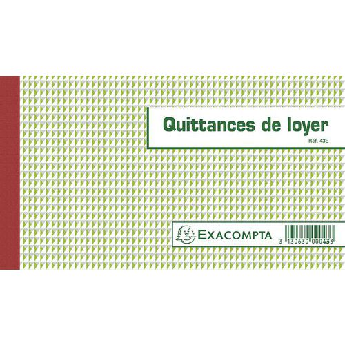 Manifold Quittances De Loyer 125x21cm 50 Feuilles Tripli