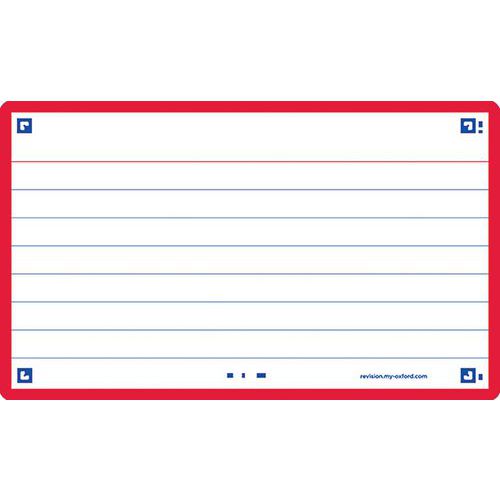 Fiches Bristol Flash 2.0 75x125mm Lignées Cadre Rouge - Oxfo