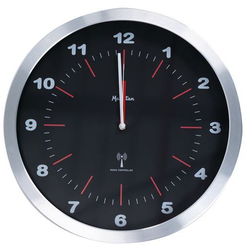 Horloge Murale Radio-pilotée Noire