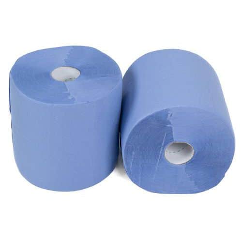 Essuie-tout en papier industriel 2 plis 2 rouleaux 20 cm Bleu