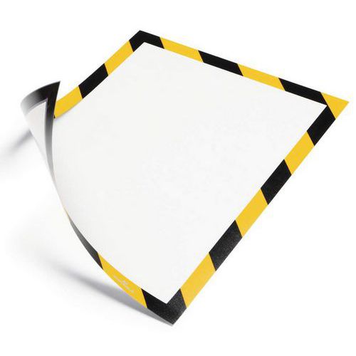 Durable - Cadre magnétique Duraframe Security A4 Jaune/Noir - Signalétique Danger ISO 7010