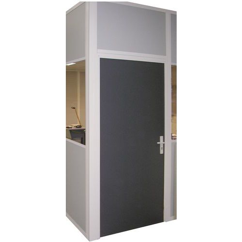 Porte battante pour cloisons d'atelier tôle d'acier ou mélaminé - Panneau plein - Hauteur 2,5 m Porte battante pour cloisons d'atelier tôle d'acier ou mélaminé - Panneau plein - Hauteur 2,5 m