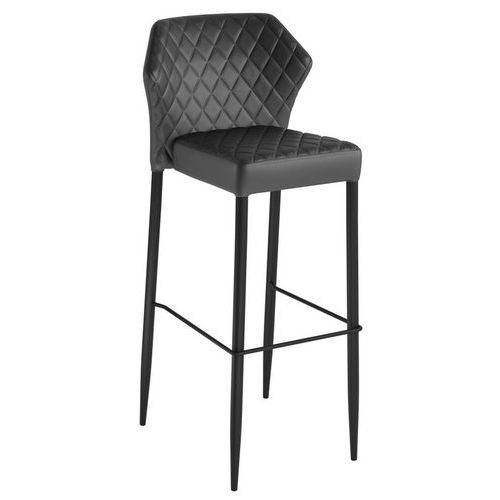 Tabouret Empilable Louis Noir Simili Cuir