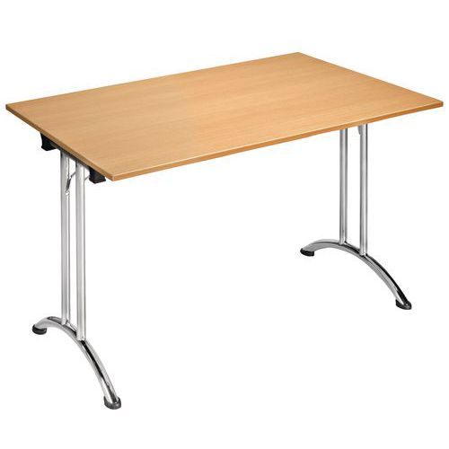 Table Pliante - Chromeline 2 - Hêtre/chrome- Longueur 120cm