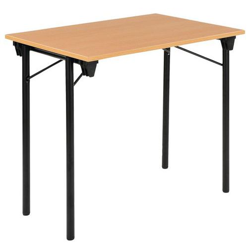 Table Pliante Eco - Hêtre Et Noir - 80x60 Cm